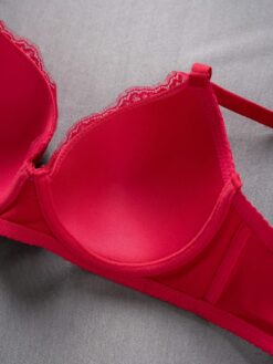 Sexy Lace Simple Gather Small Bust Enhancing Underwire Bra