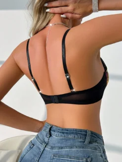 Valentine's Day Lace Embroidery Underwire Bra For Women