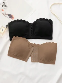 2pcs Women's Front Closure Multicolor Bras
