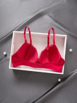 Sexy Lace Simple Gather Small Bust Enhancing Underwire Bra
