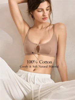 100% Cotton Front Closure Minimalist Women Bra