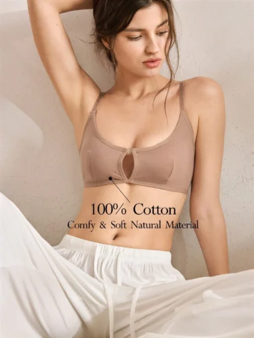 100% Cotton Front Closure Minimalist Women Bra