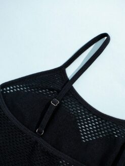 Black Seamless Perforated Adjustable Straps Cute Sports Leisure Bra