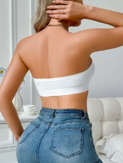Minimalist Knitted Front Closure Seamless Bralette For Women