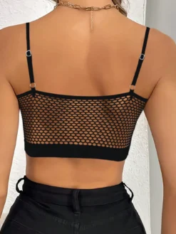 Black Seamless Perforated Adjustable Straps Cute Sports Leisure Bra
