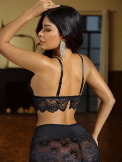 Women's Lace Bow Decor Wireless Lingerie Bra