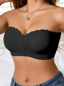 Front Closure Strapless, Seamless Wireless Sexy Bra Underwear