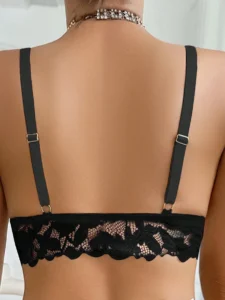 Women Lace Front Closure Wireless Bra
