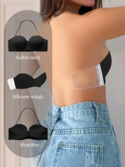 Adjustable Push Up Strapless Bra With Versatile Wearing Options