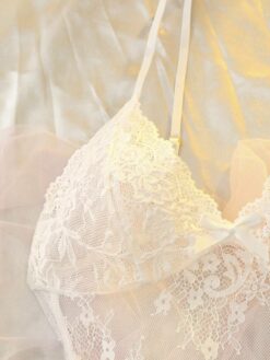 DelicateAllure Valentine's Day Lace High Waist Sexy Short Slip Dress