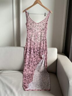 DAZY Ditsy Floral Slit Sleeveless Bodycon Women Sexy Nightdress