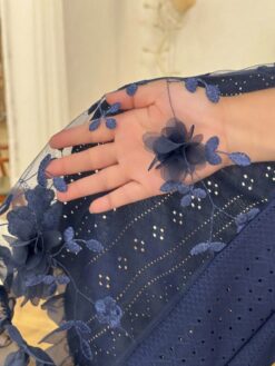 Luxurious Floral Embroidered Women Knitted Jacquard Pajamas Set