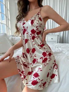 CottageSlumber Women's Contrast Color Print Camisole Nightgown