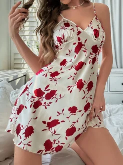 CottageSlumber Women's Contrast Color Print Camisole Nightgown