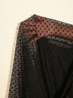DelicateAllure Sheer Sexy Metal Strap Mesh Nightgown
