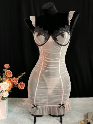 Seduluxe Women's Sexy Lingerie Dress With Underwire Bra And Thong
