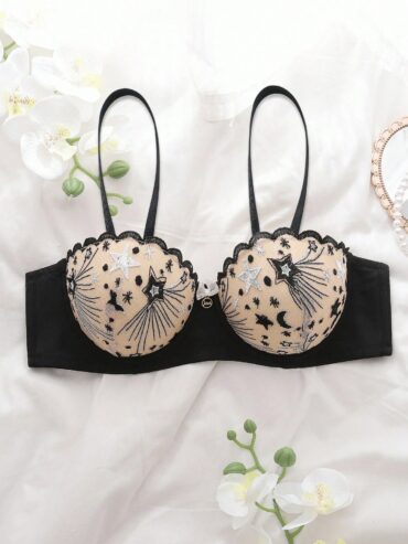 DelicateAllure 1pc Underwire Lightly Padded Floral Bra