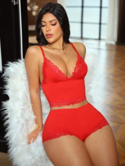 2pcs Romantic Lace & Modal Fabric Lingerie Set