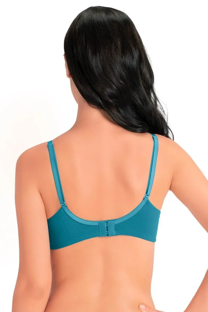 Cotton Padded Wired Bra - Tile Blue