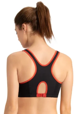Non-Padded Non-Wired Racerback Sports Bra - Black-Lava