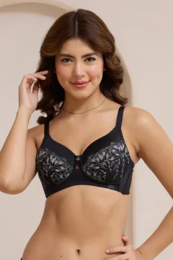 Radiant Lace Padded Non-Wired Bra - Black