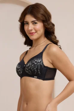 Radiant Lace Padded Non-Wired Bra - Black