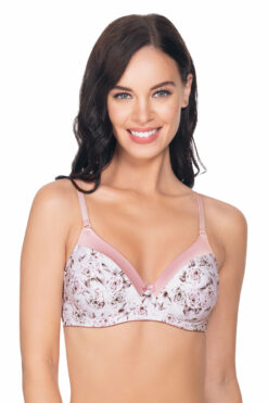 Satin Edge Padded Non-wired T-shirt Bra - Dawn Pink