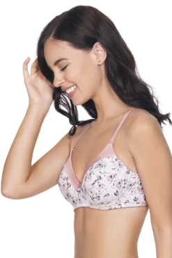 Satin Edge Padded Non-wired T-shirt Bra - Dawn Pink