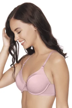 Satin Edge Padded Wired Bra - Dawn Light Pink