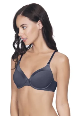 Satin Edge Padded Wired Bra - Odessey Grey