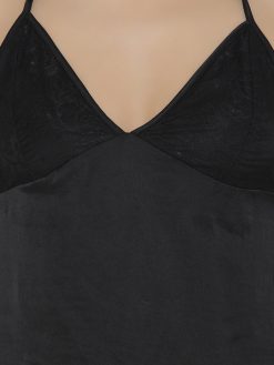 Black Solid Baby Doll Nighty