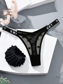 Heart-Shaped Sexy Mesh Transparent Panty