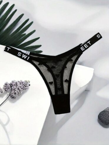 Heart-Shaped Sexy Mesh Transparent Panty