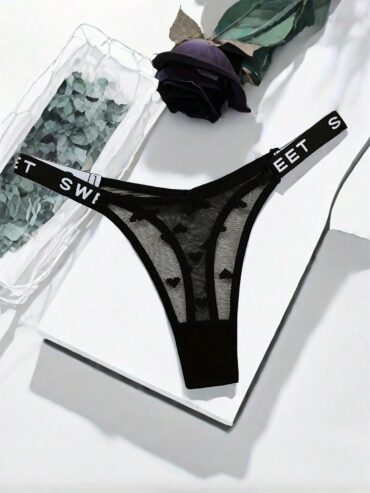 Heart-Shaped Sexy Mesh Transparent Panty