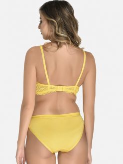 Non-Padded Floral Lace and Net Bikni Set