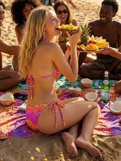 Printed Halter Neck Swim Bikini Set Swimwear