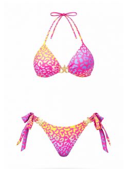 Printed Halter Neck Swim Bikini Set Swimwear