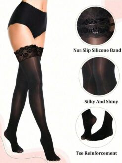 Sexy Transparent Lace Stockings With Garter Belts
