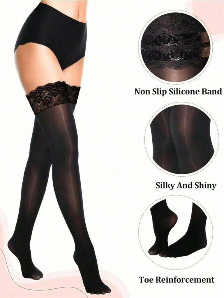 Sexy Transparent Lace Stockings With Garter Belts