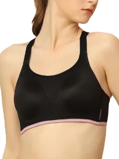 Black Padded Wired Sports Bra