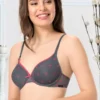 Full Cover Padded Underwired T-shirt Bra - Grey