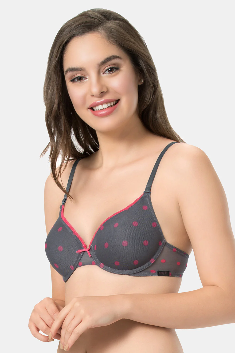 Full Cover Padded Underwired T-shirt Bra - Grey