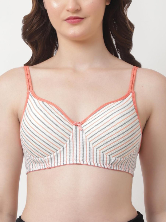 Full Coverage Printed T-Shirt Bra