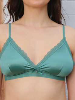 Half Coverage Padded Bra - Green