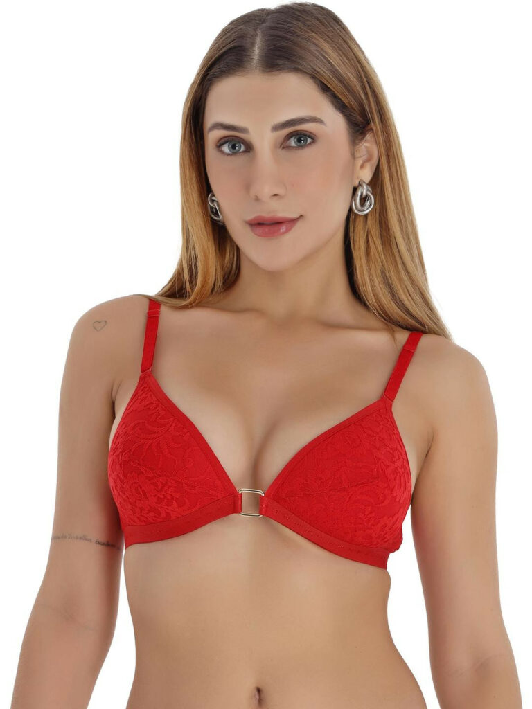 Lightly Padded Net Half Coverage Plunge Bra
