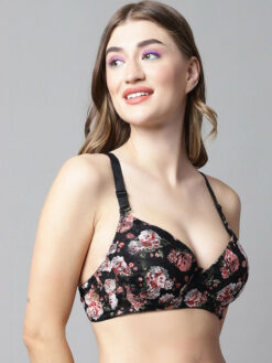 Medium Coverage Underwired Lightly Padded Floral Bra