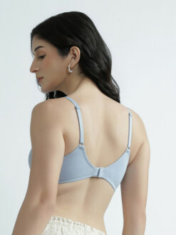 Non Wired Lightly Padded Full Cup Bra - Sky Blue