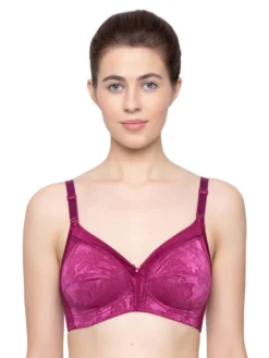 Non Wired Padded Mature Sexy Bra - Purple