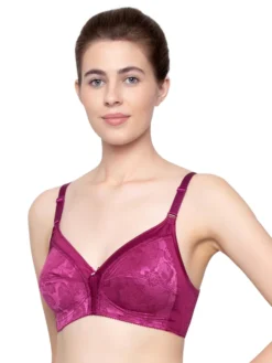Non Wired Padded Mature Sexy Bra - Purple