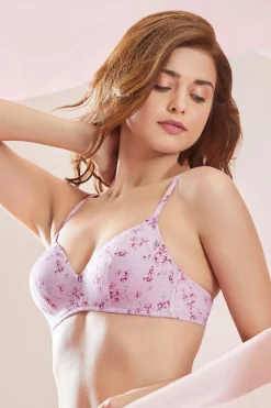 Padded Wired Delicate Prints Full-Cover Bra